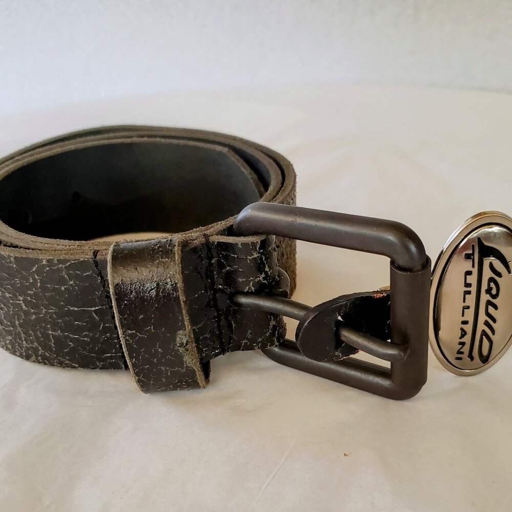 Tulliani Distressed Leather Belt 32W